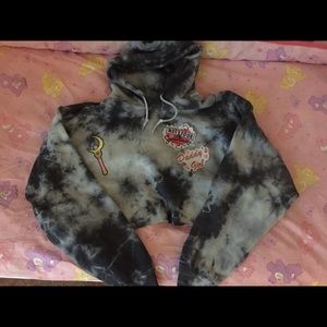 Tie-dye crop hoodie
